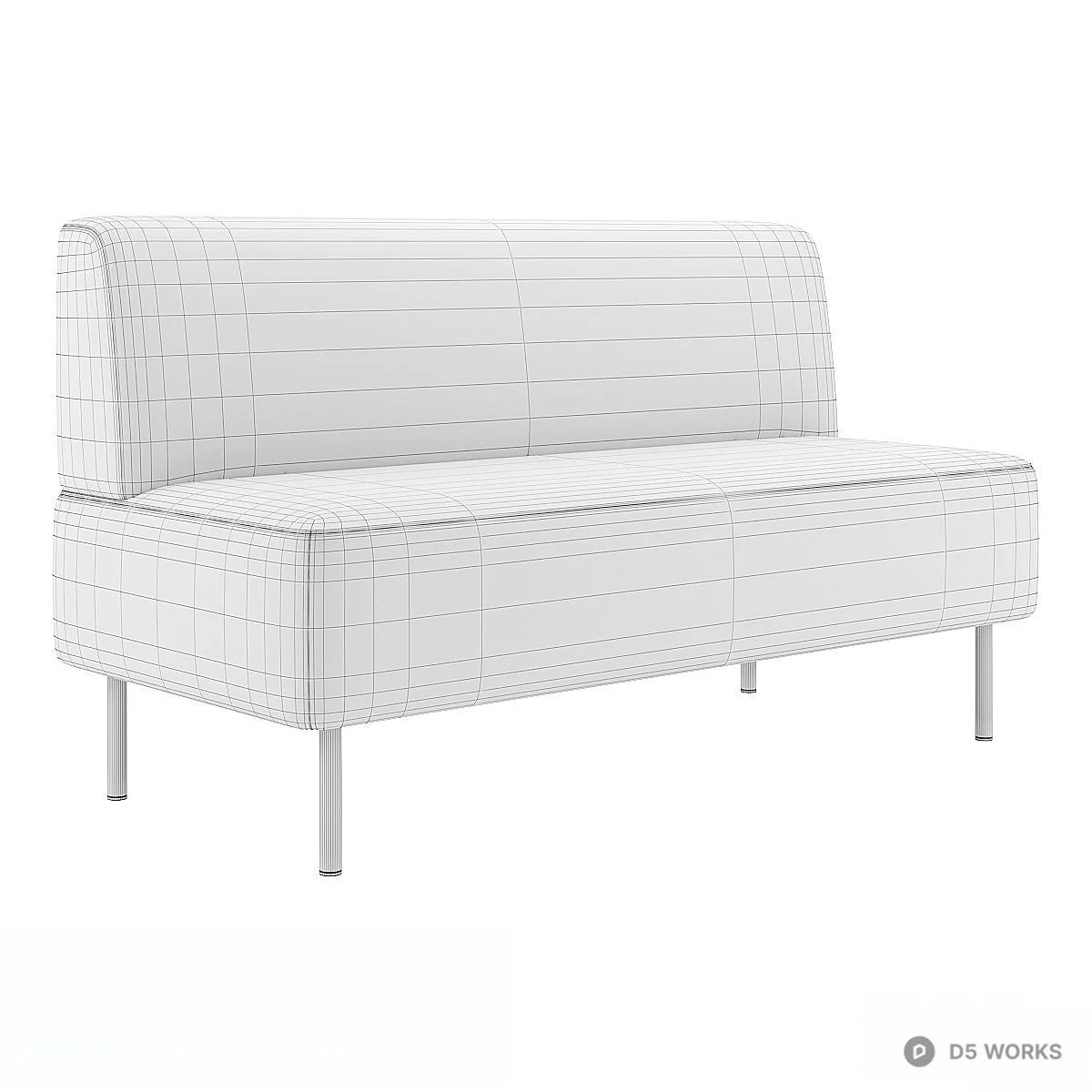 Minimalist Two Seater Sofa 3d model thumbnail 4