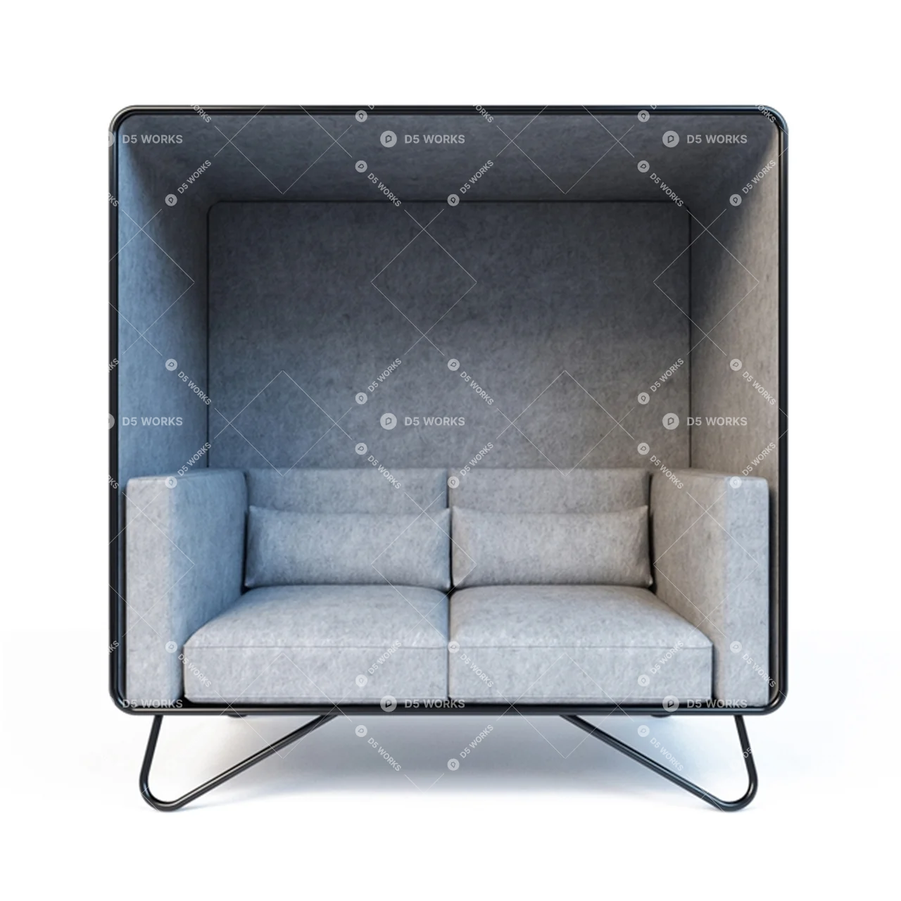 Booth Sofa 3d model thumbnail 3