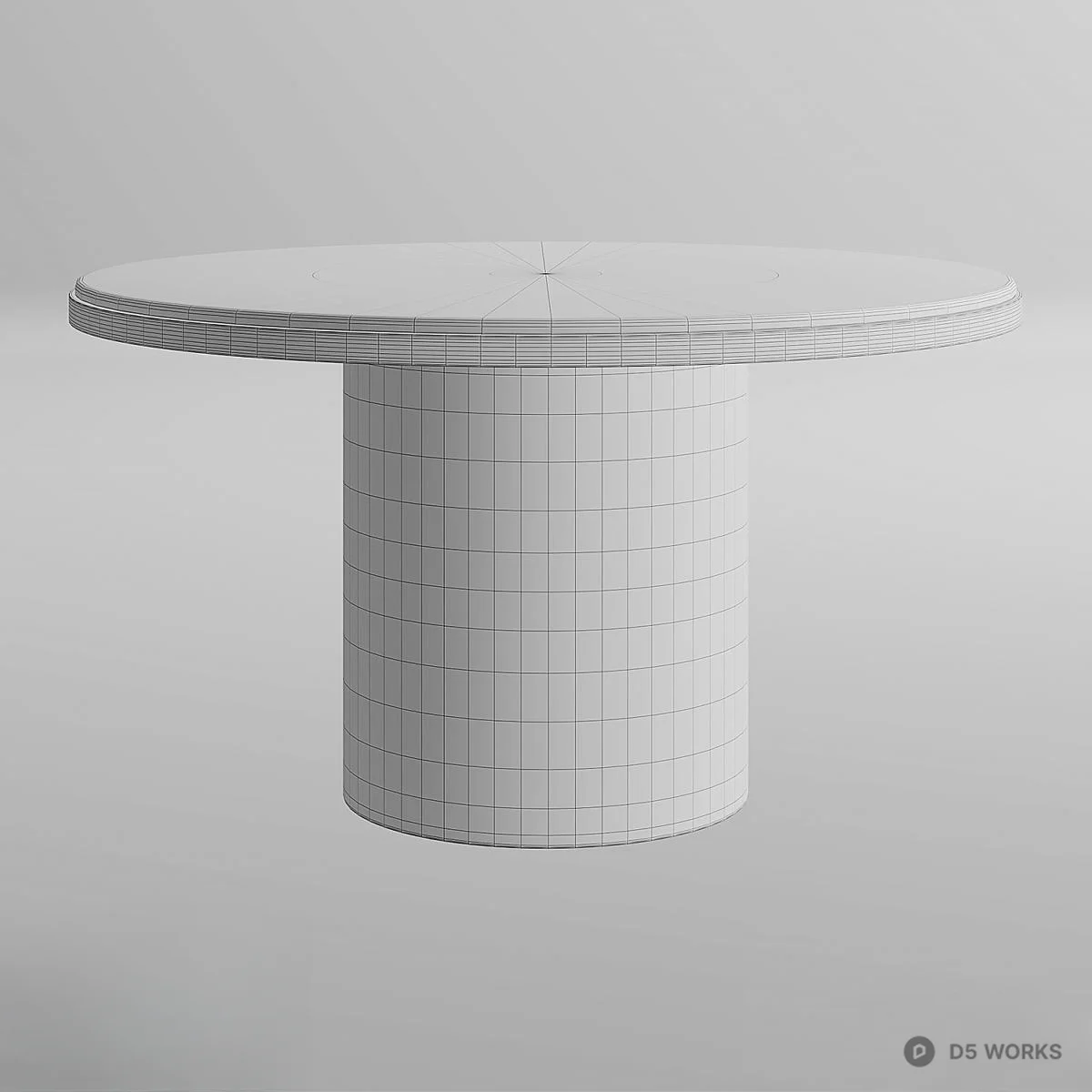 Chevron Pattern Wood Base Marble Top Dining Table 3d model thumbnail 2