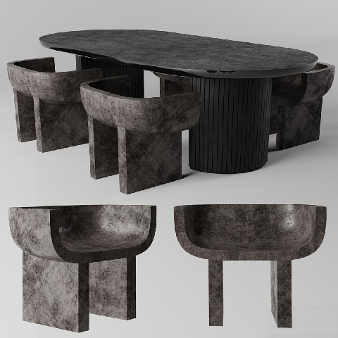 Modern Dining Table & Chairs Set