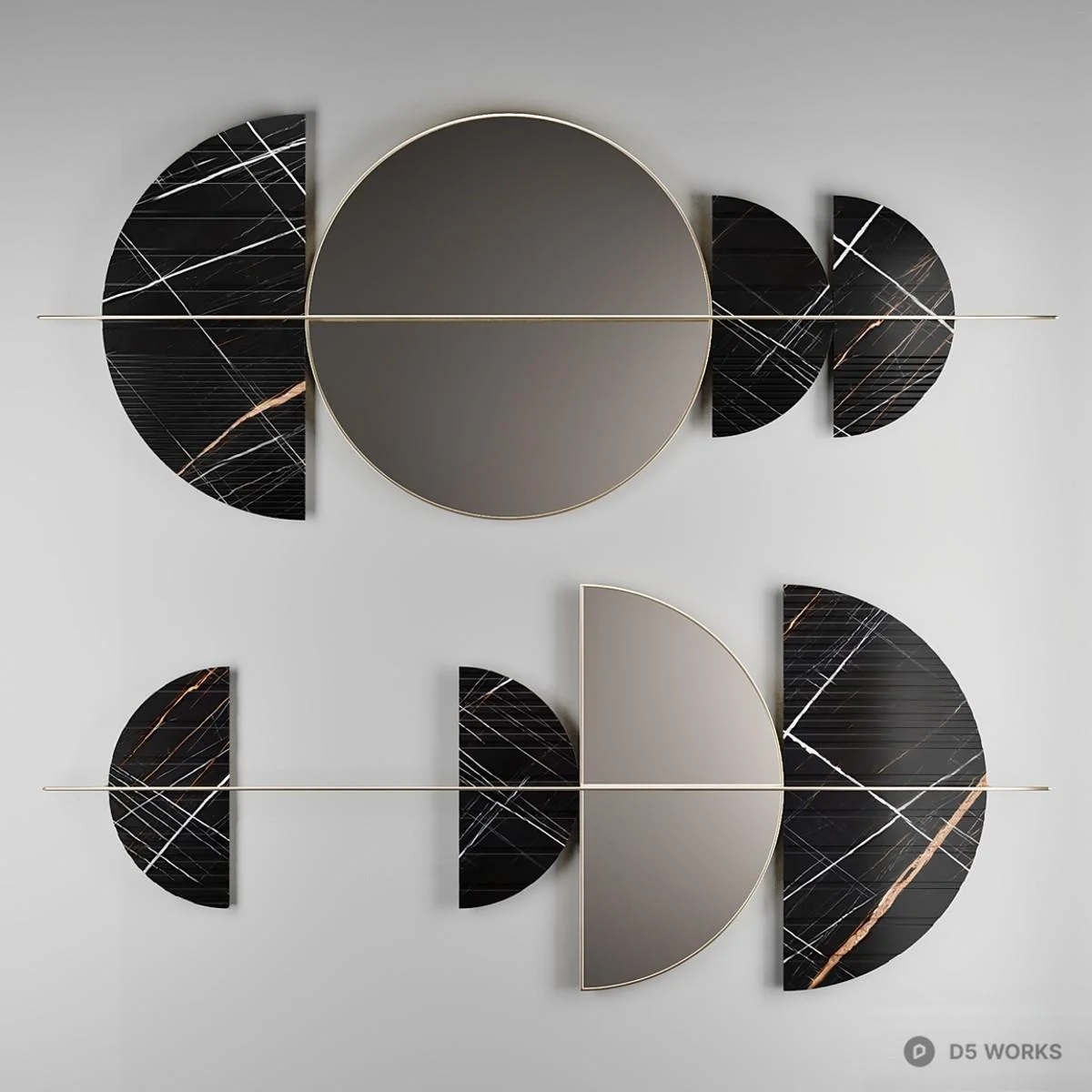 Geometric Marble Wall Decor 3d model - Image 1