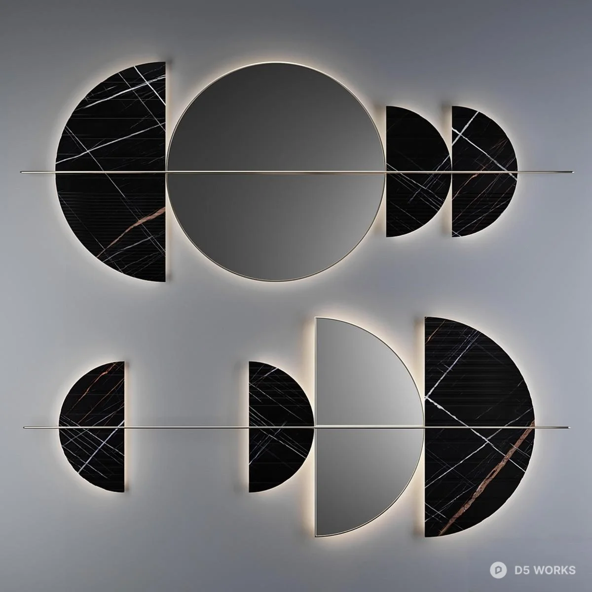Geometric Marble Wall Decor 3d model thumbnail 3