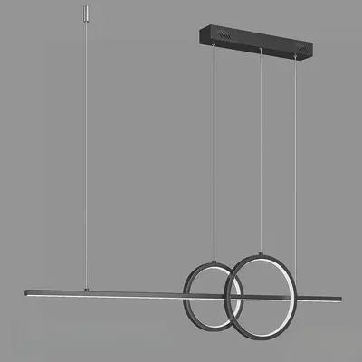 Minimalist Linear Pendant Light With Circular Accents 3d model