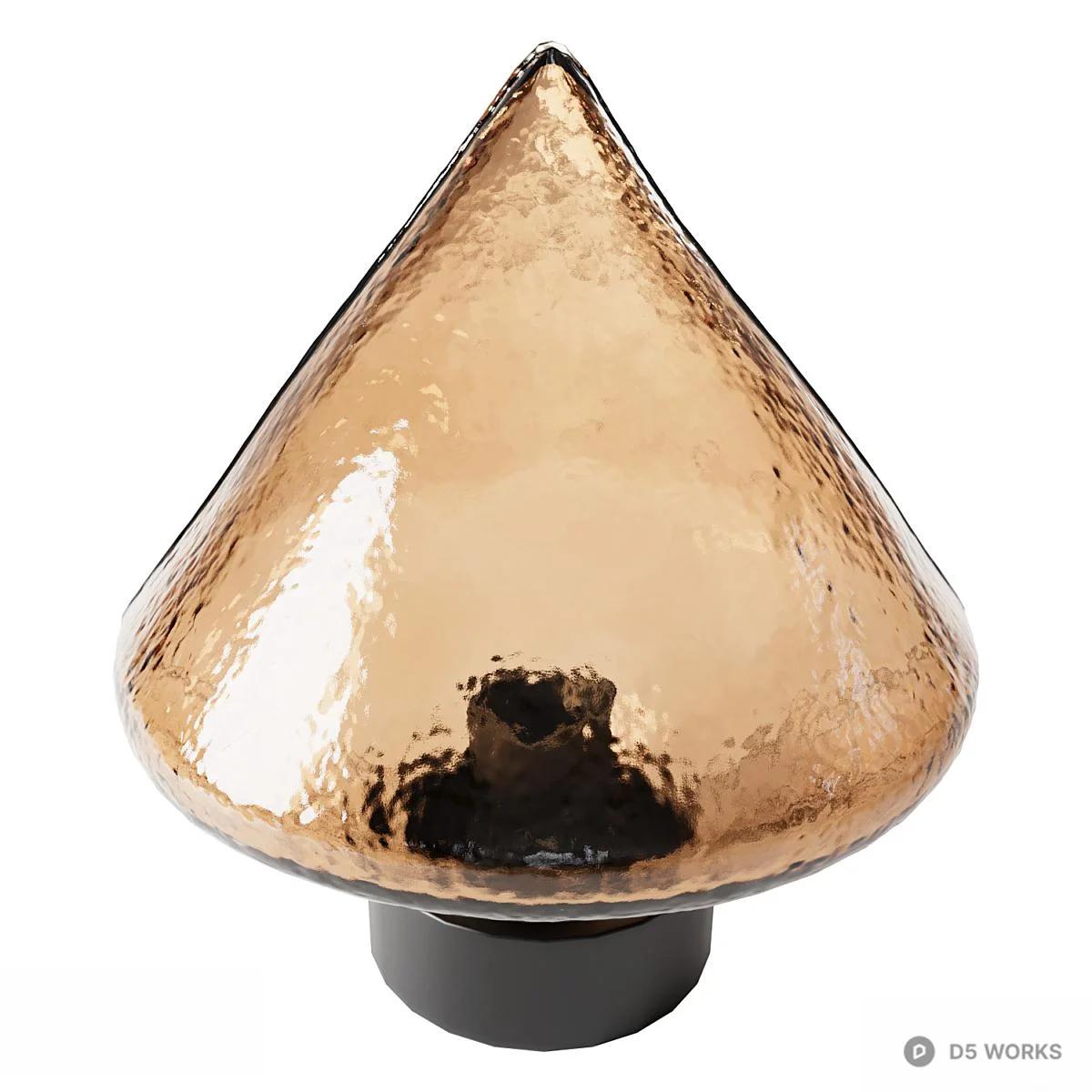 Hammered Glass Cone Table Lamp 3d model thumbnail 2