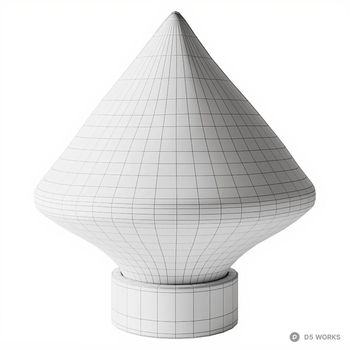 Hammered Glass Cone Table Lamp 3d model thumbnail 3