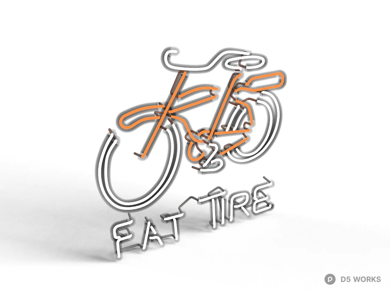 Neon Bike Sign Art 3d model - Image 1