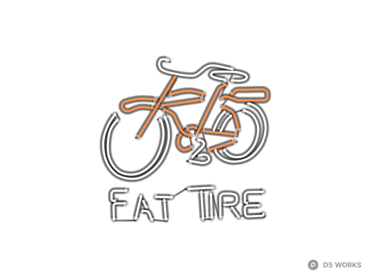 Neon Bike Sign Art 3d model thumbnail 2