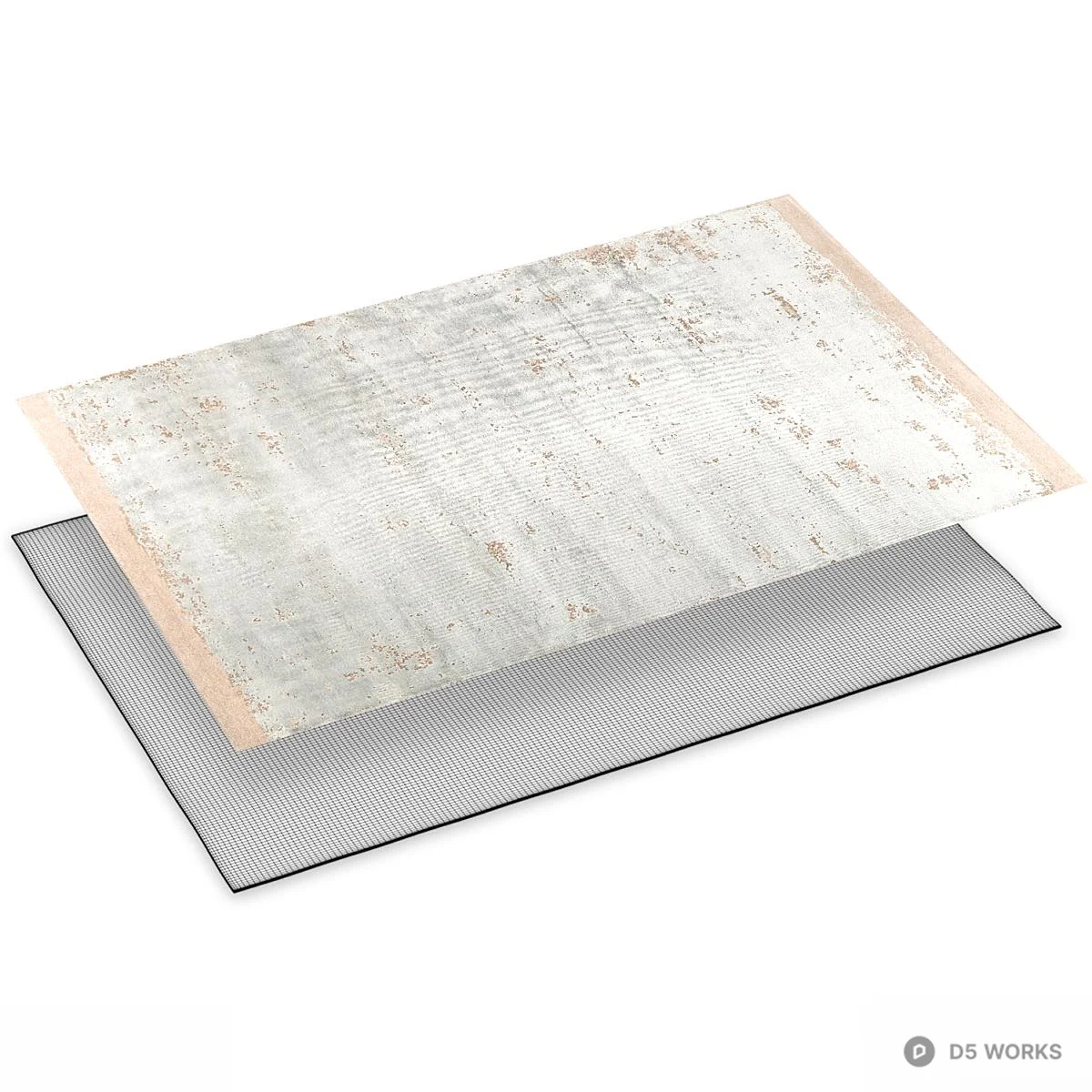 Distressed White Textured Rug 3d model thumbnail 2