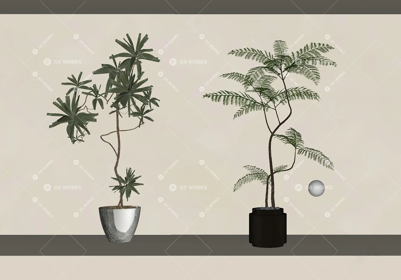 Modern Potted Plant 3d model thumbnail 2