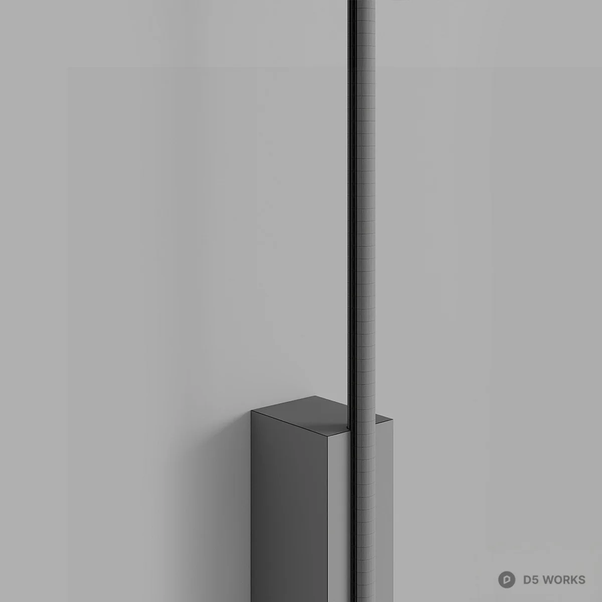 Vertical Slender Metal And Marble Wall Lamp 3d model thumbnail 2