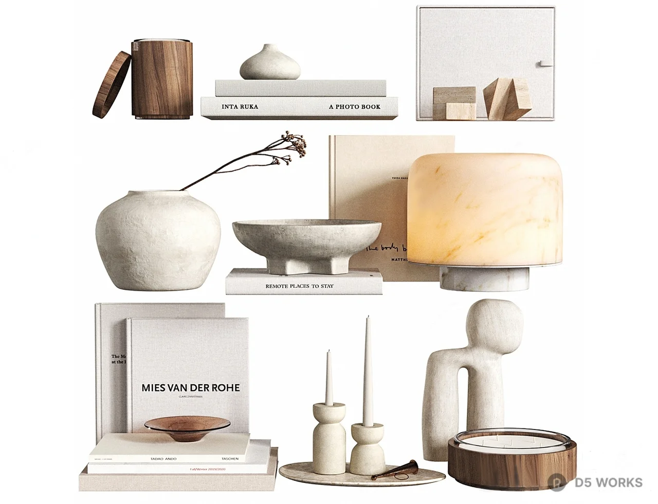Minimalist Decorative Objects Set 3d model - Image 1