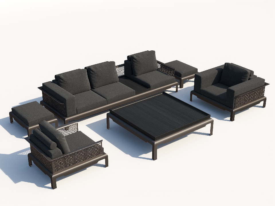 Classical Chinese Sofa & Side Table Set