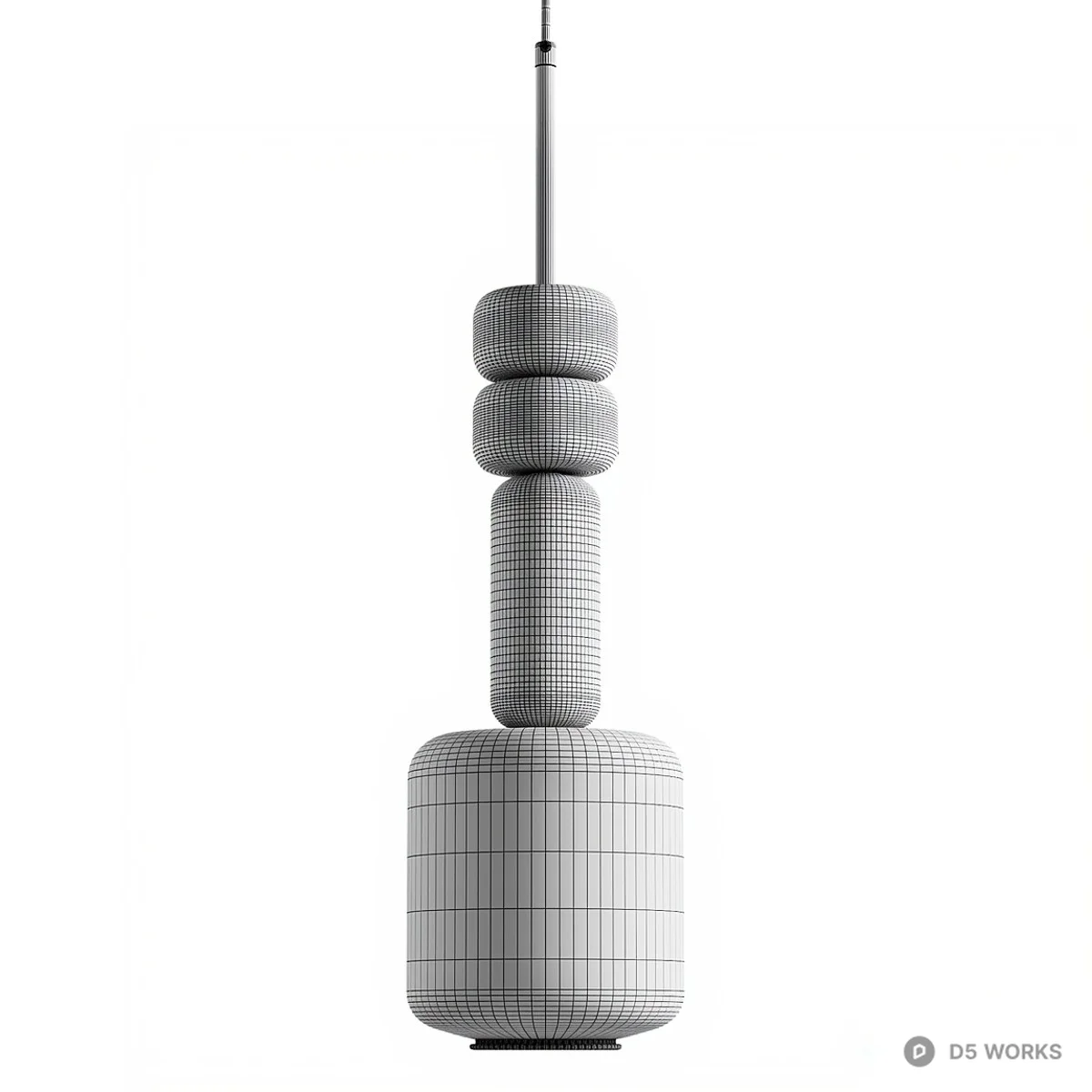 Minimalist Glass And Metal Pendant Light 3d model thumbnail 7