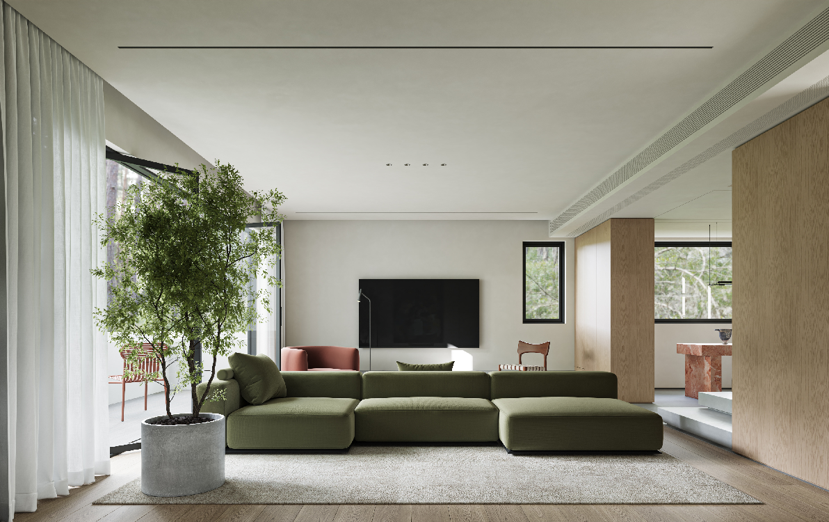 Contemporary Villa Living Room