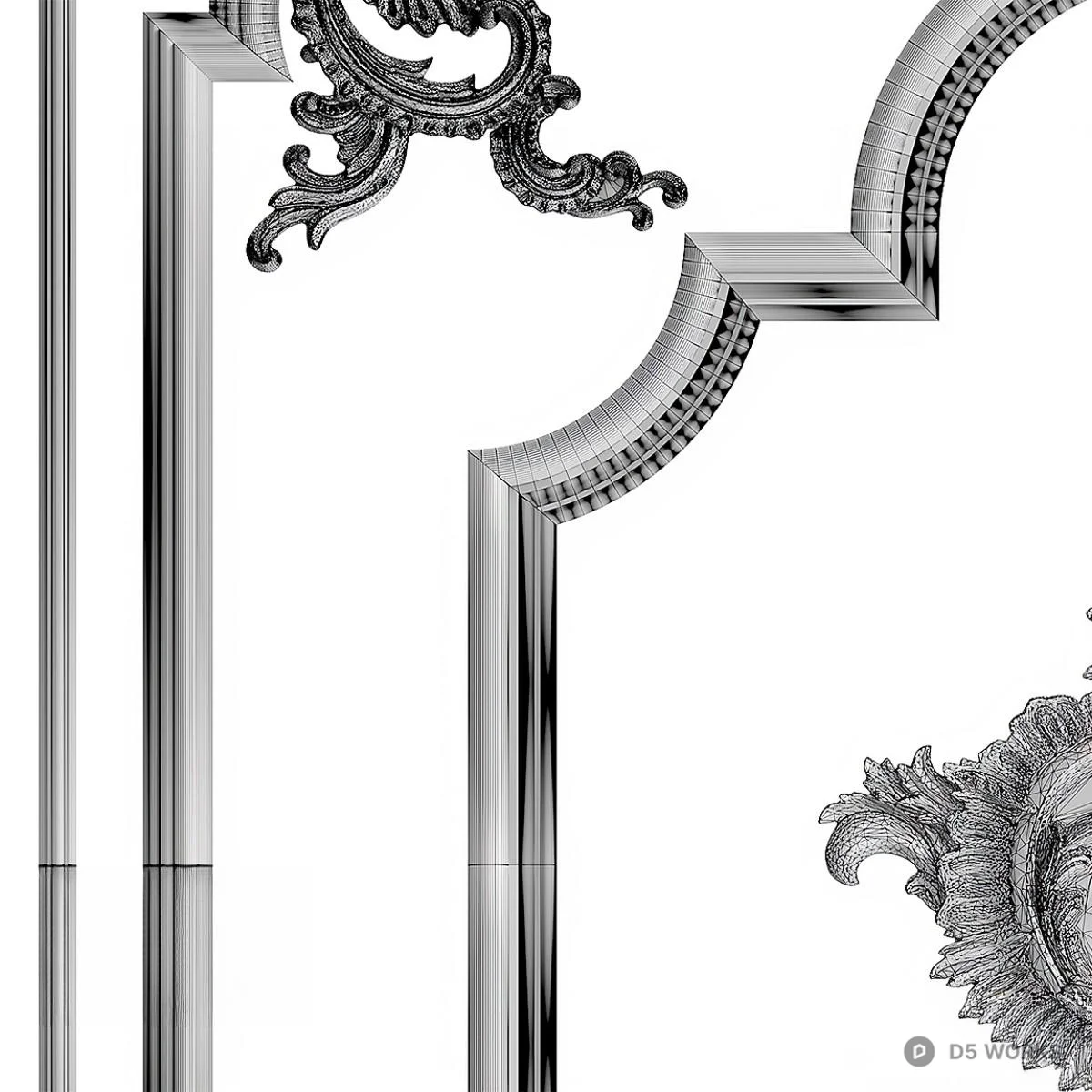 Ornate Ceiling Medallion 3d model thumbnail 2