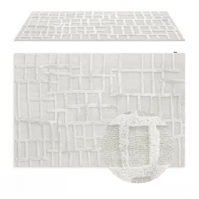 Geometric Patterned White Rug 3d model
