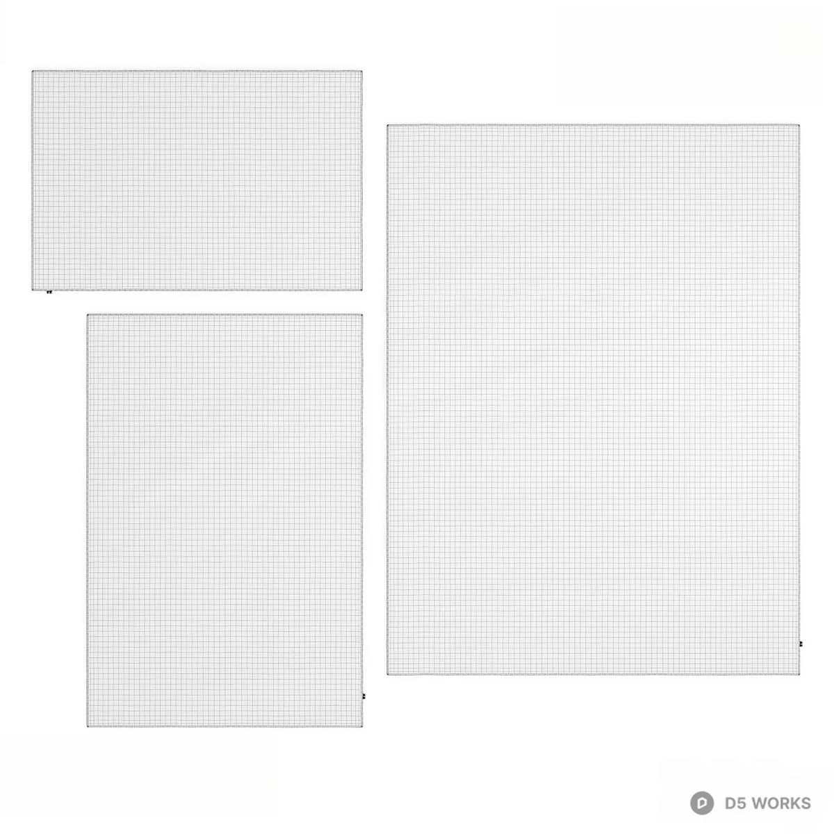 Geometric Patterned White Rug 3d model thumbnail 3