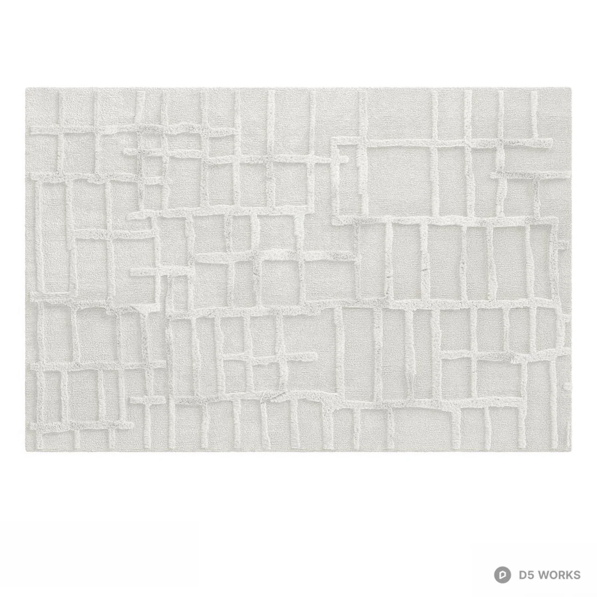 Geometric Patterned White Rug 3d model thumbnail 2