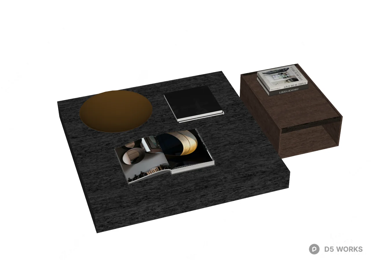 Minimalist Wood Grain Tea Table 3d model thumbnail 2
