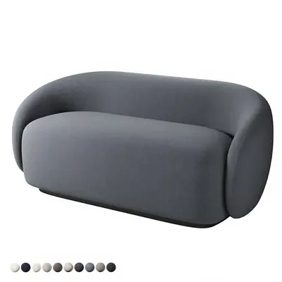 Curved Minimalist Three Seater Sofa 3d model