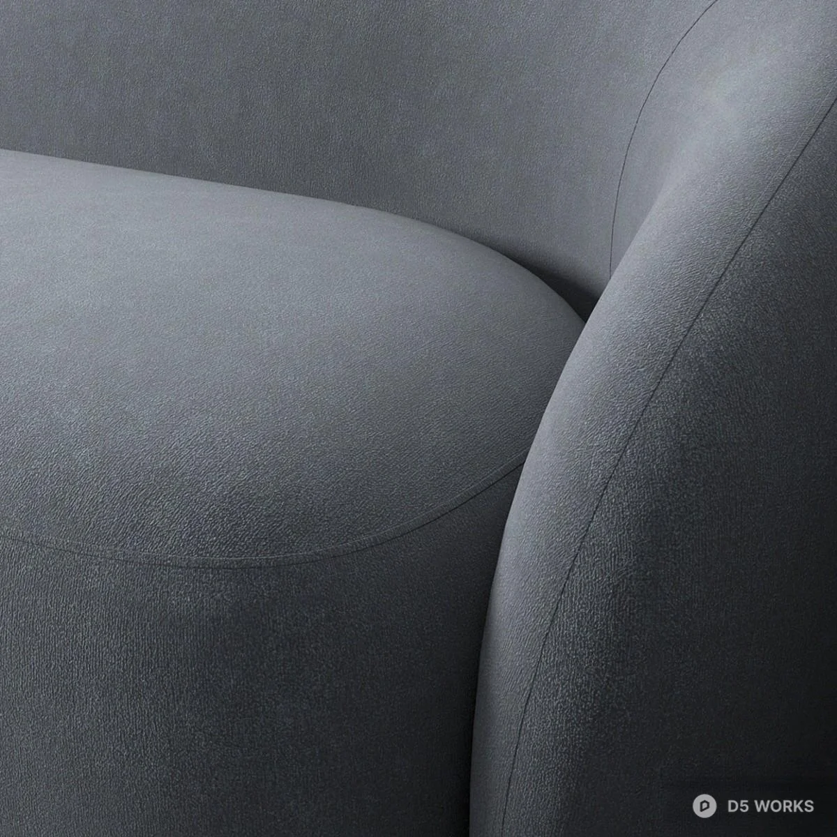 Curved Minimalist Three Seater Sofa 3d model thumbnail 3