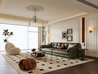 Mid-Century Modern Home Living Room