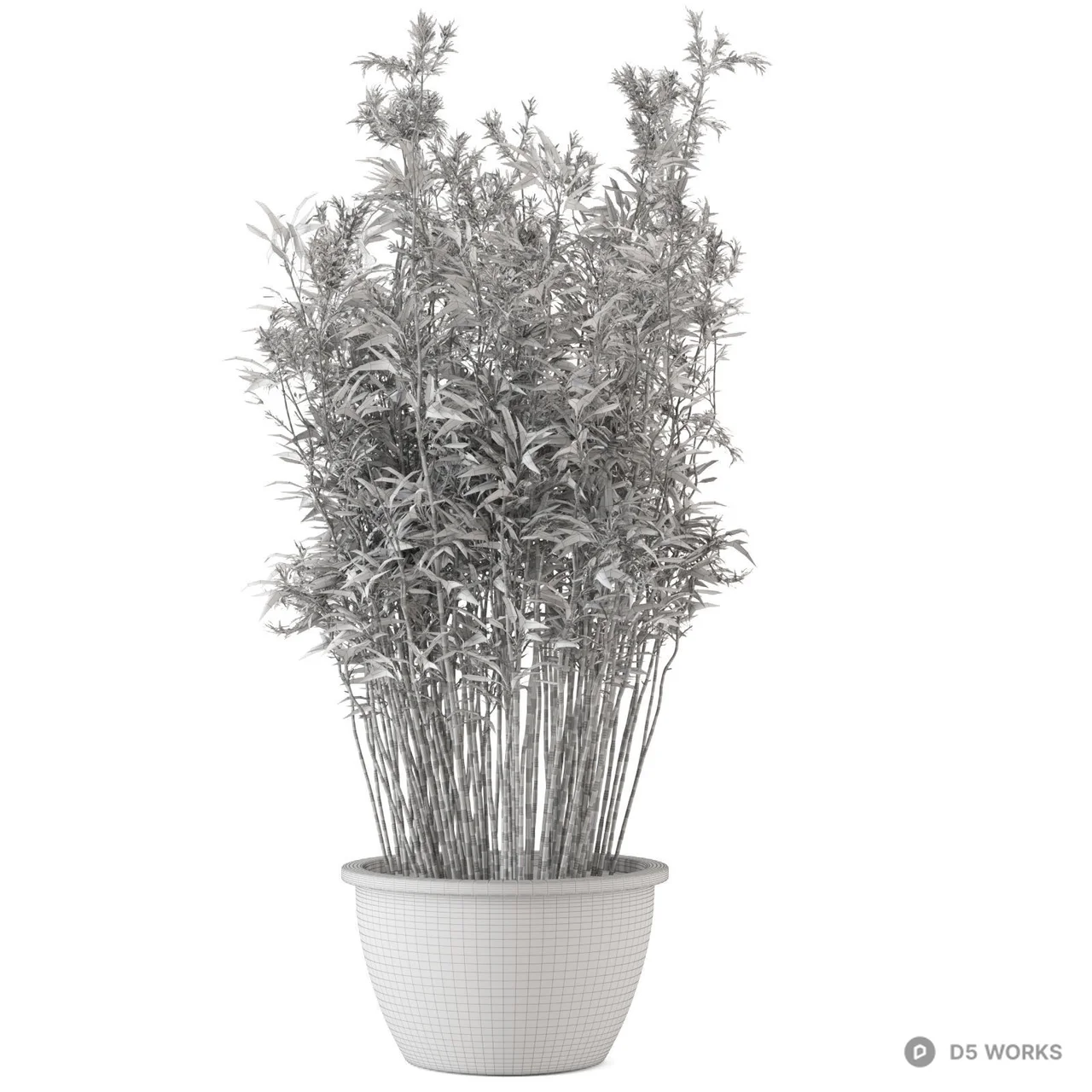 Potted Bamboo Plant 3d model thumbnail 4