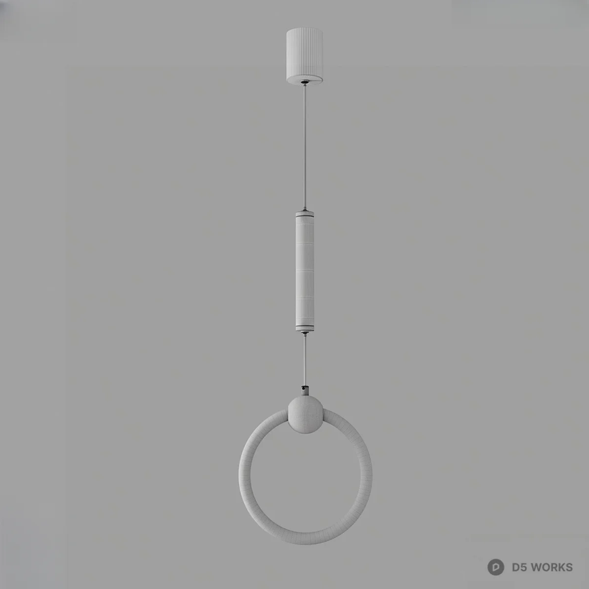 Minimalist Ring Pendant Light 3d model thumbnail 3