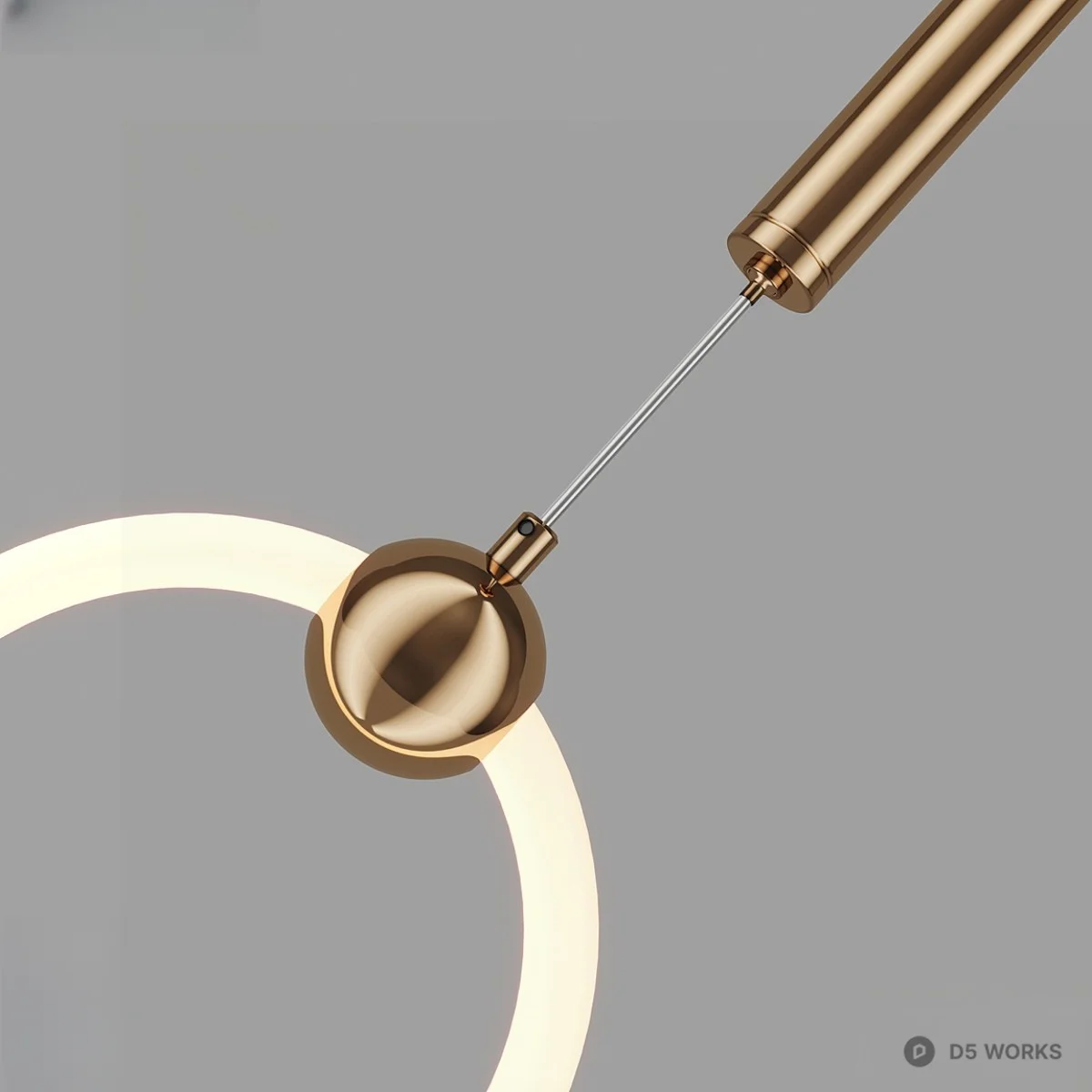 Minimalist Ring Pendant Light 3d model thumbnail 2
