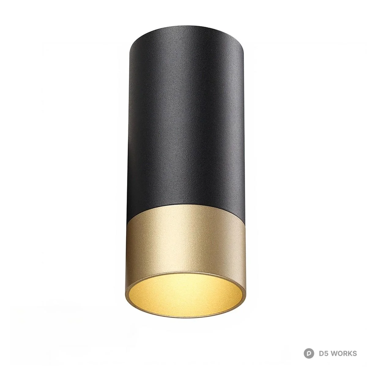 Matte Black Cylindrical Downlight 3d model thumbnail 4