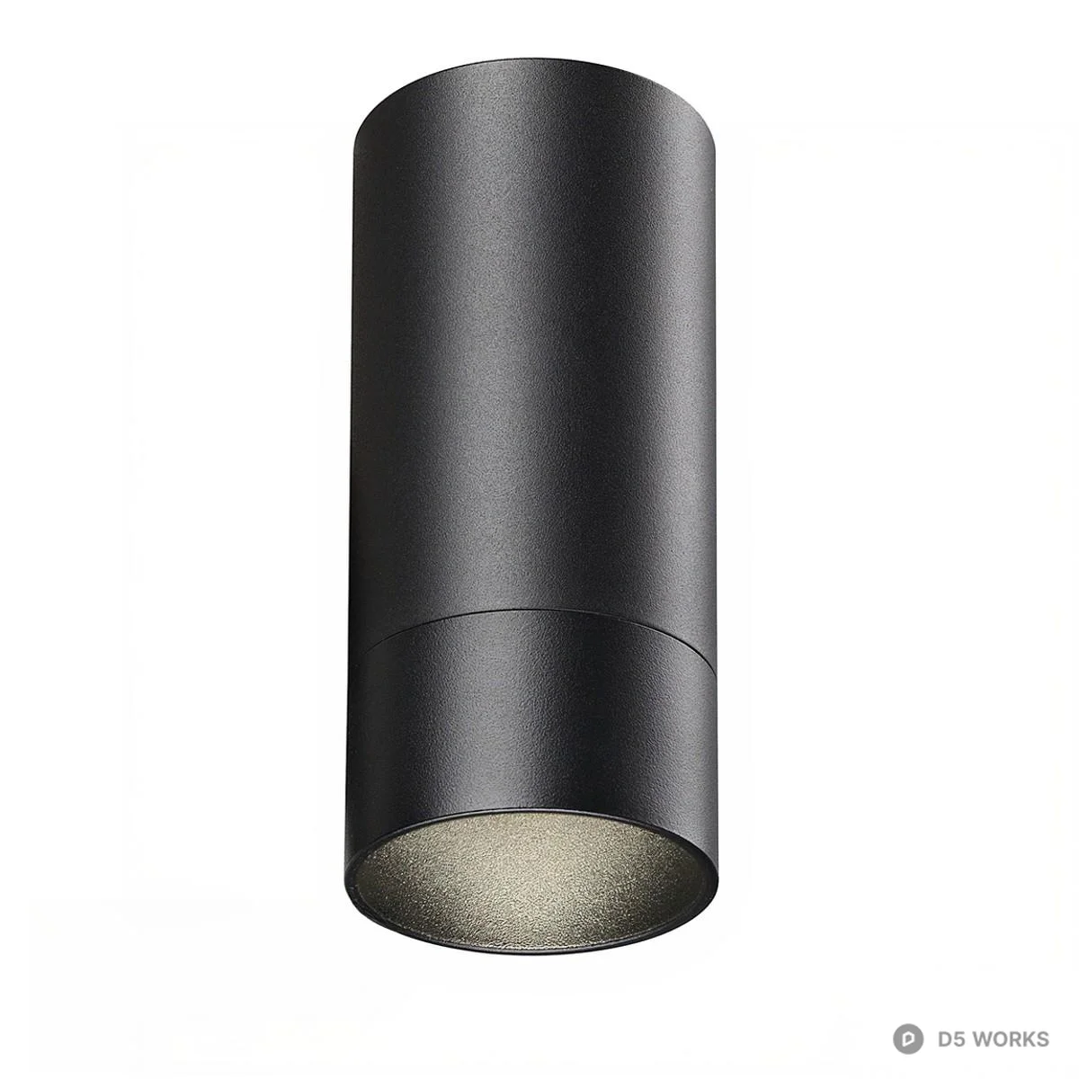 Matte Black Cylindrical Downlight 3d model - Image 1