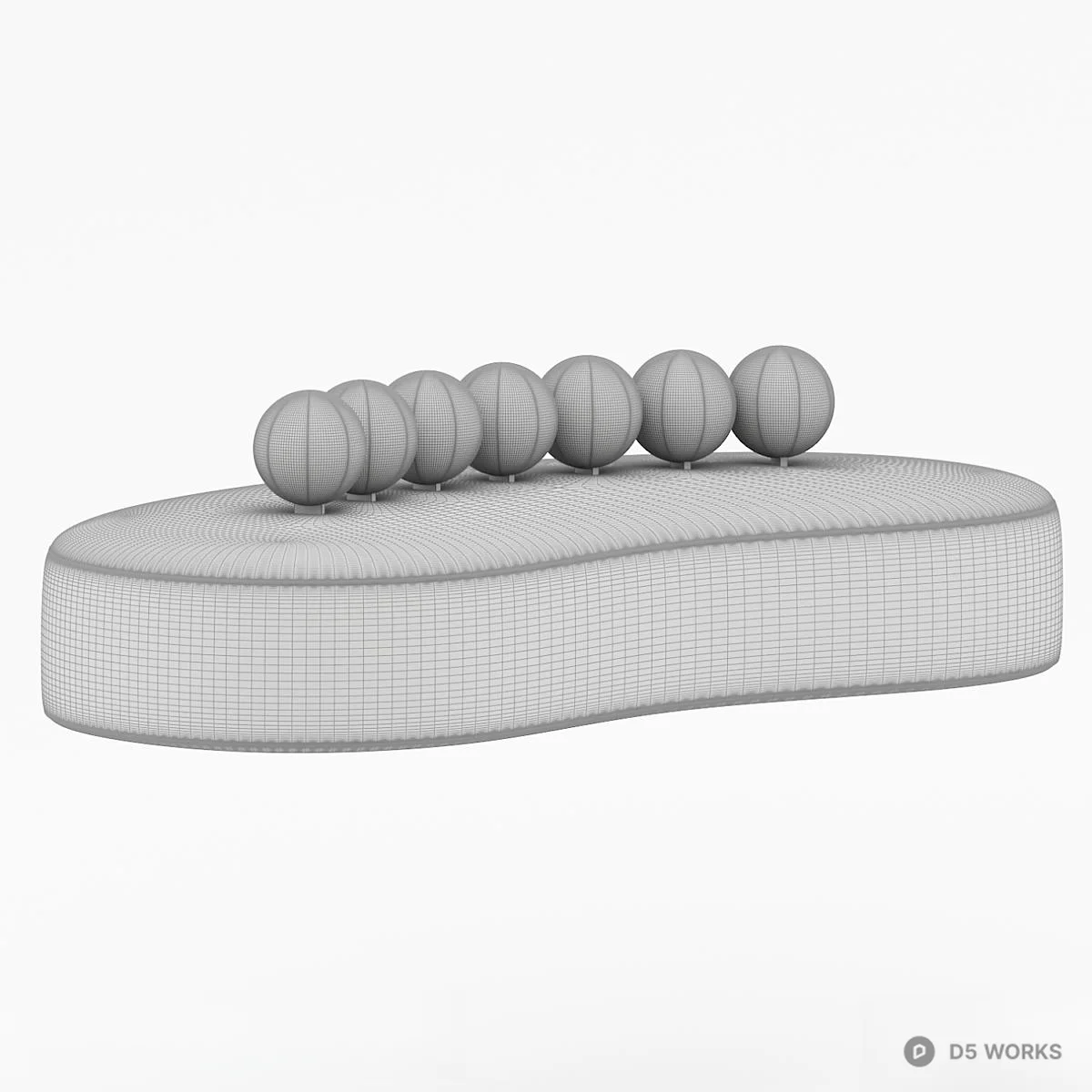 Organic Shape Modular Sofa 3d model thumbnail 2