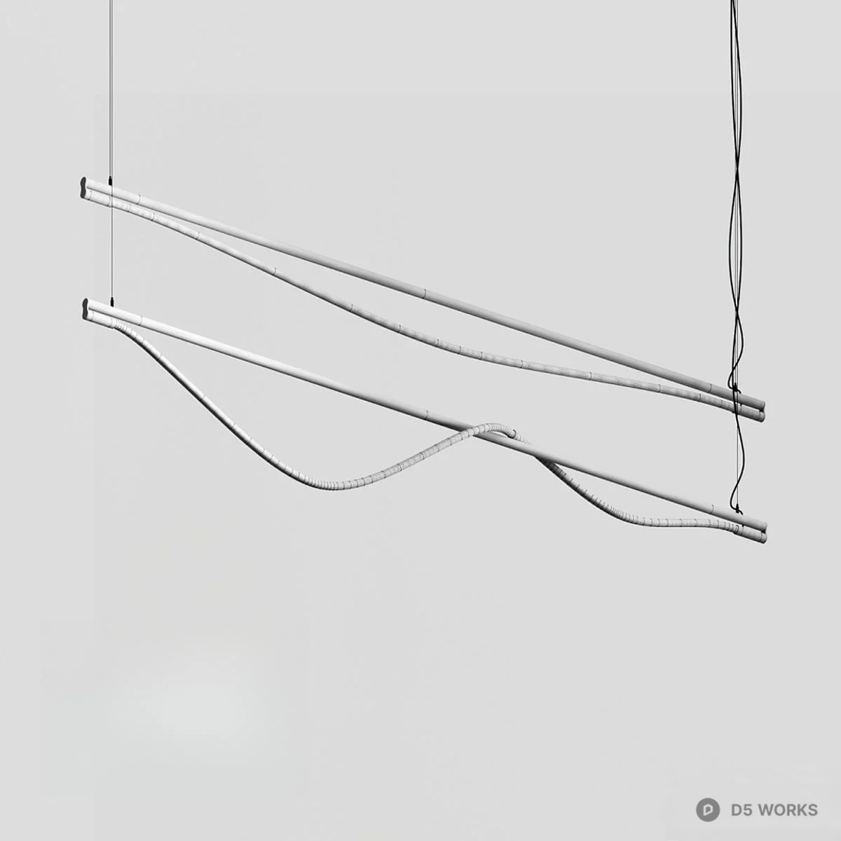 Minimalist Linear Pendant Light 3d model thumbnail 2