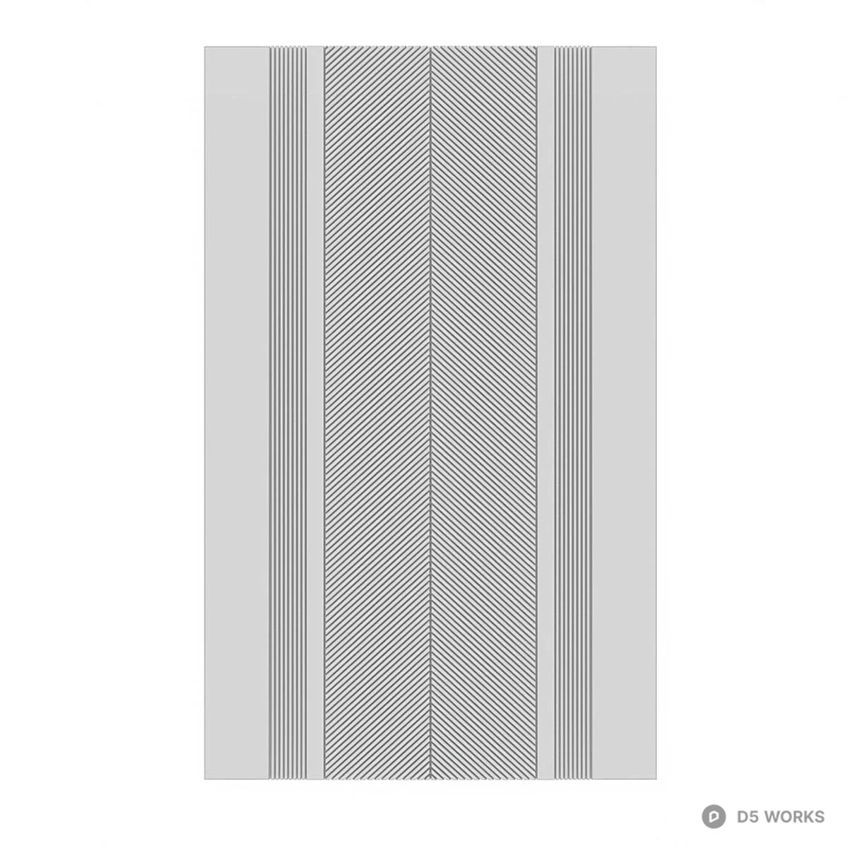Wood Grain Herringbone Panel With Metal Strips 3d model thumbnail 3