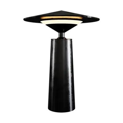 Black metal outdoor floor lamp 3d model