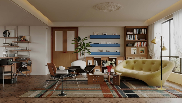 Mid-Century Modern Living & Dining Room