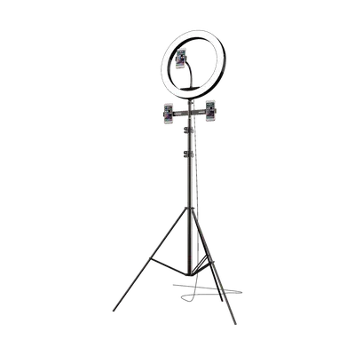 black metal mobile phone holder live fill light