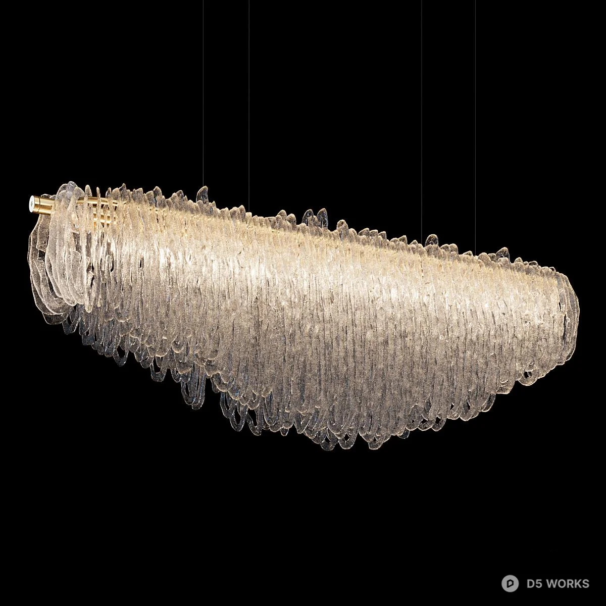 Textured Glass Pendant Light 3d model - Image 1