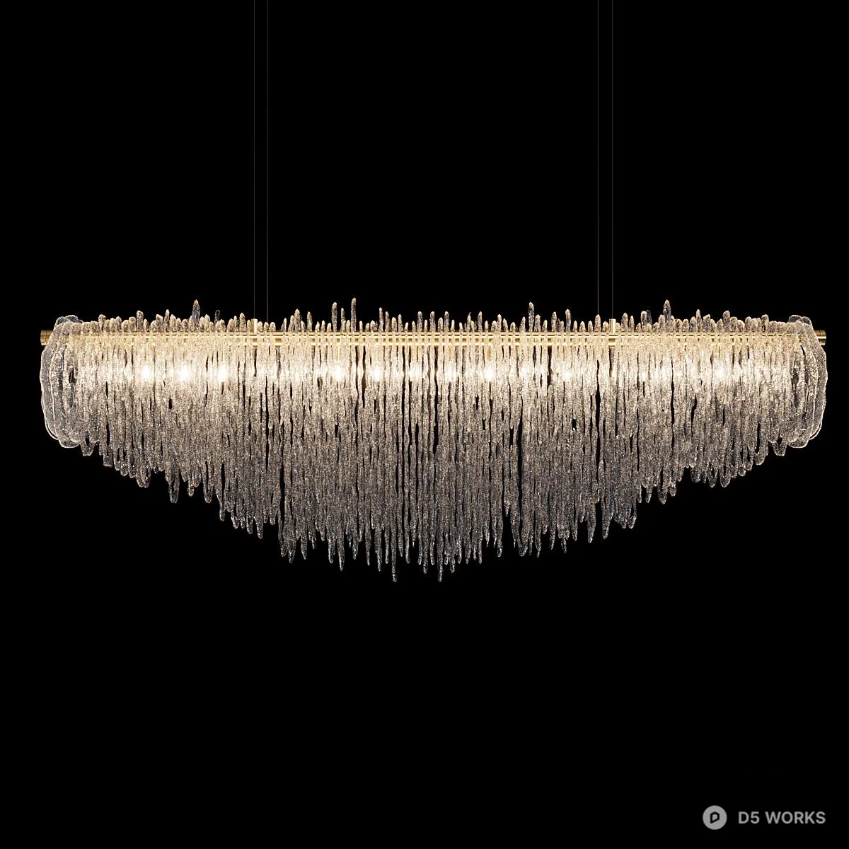 Textured Glass Pendant Light 3d model thumbnail 2