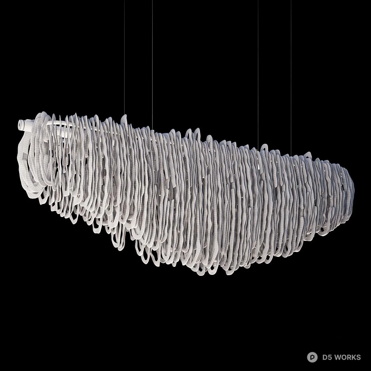 Textured Glass Pendant Light 3d model thumbnail 3