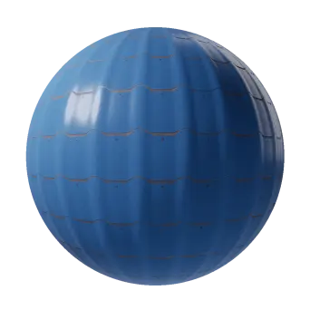 Blue metal roof panel tile