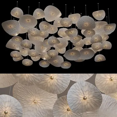 Organic Petal Pendant Light 3d model