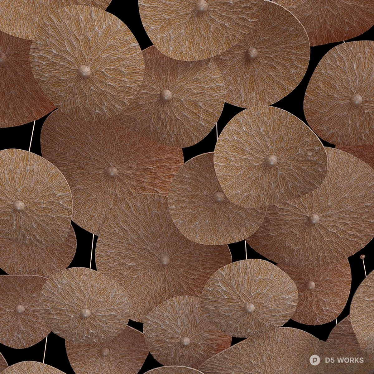 Organic Petal Pendant Light 3d model thumbnail 3