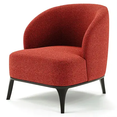 Modern Red Upholstered Armchair 3d model