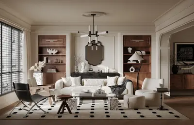 Mid-Century Modern Home Living Room