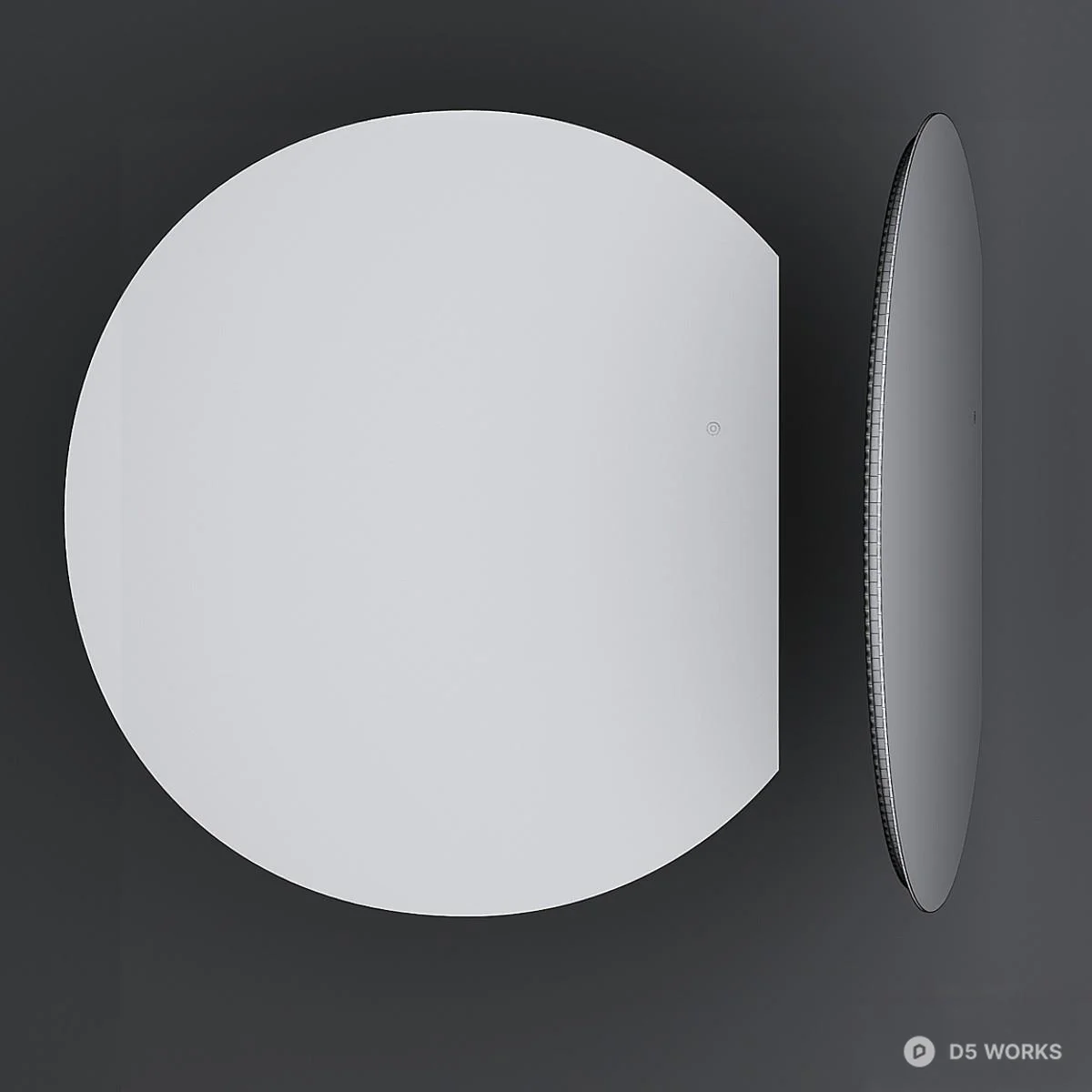 Round LED Mirror 3d model thumbnail 2