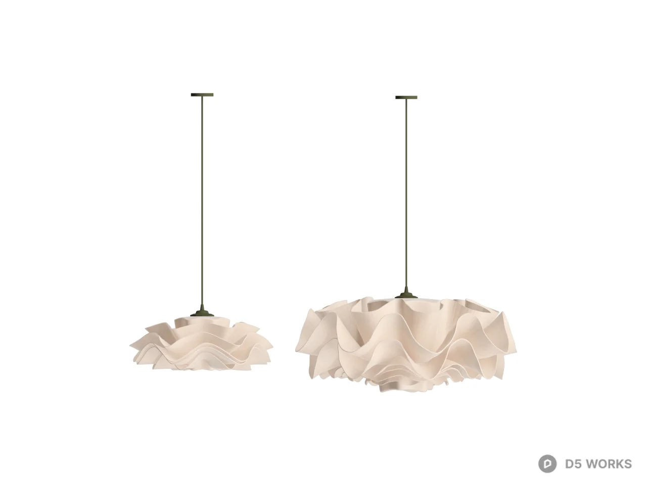 Wrinkled Fabric Chandelier 3d model thumbnail 2