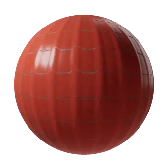 Red metal roof panel tile